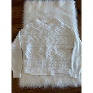 White cable knit sweater size small